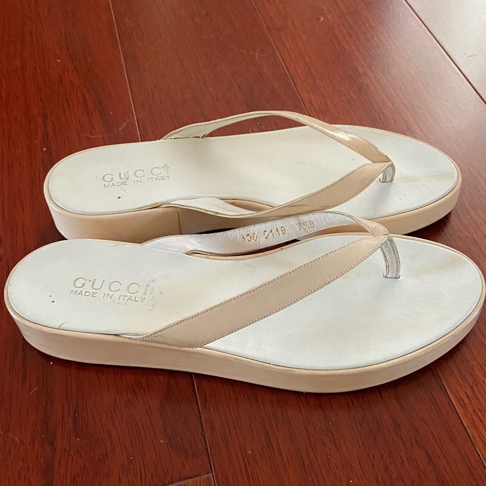 Vintage Gucci Platform Flip Flop Sandals 37.5